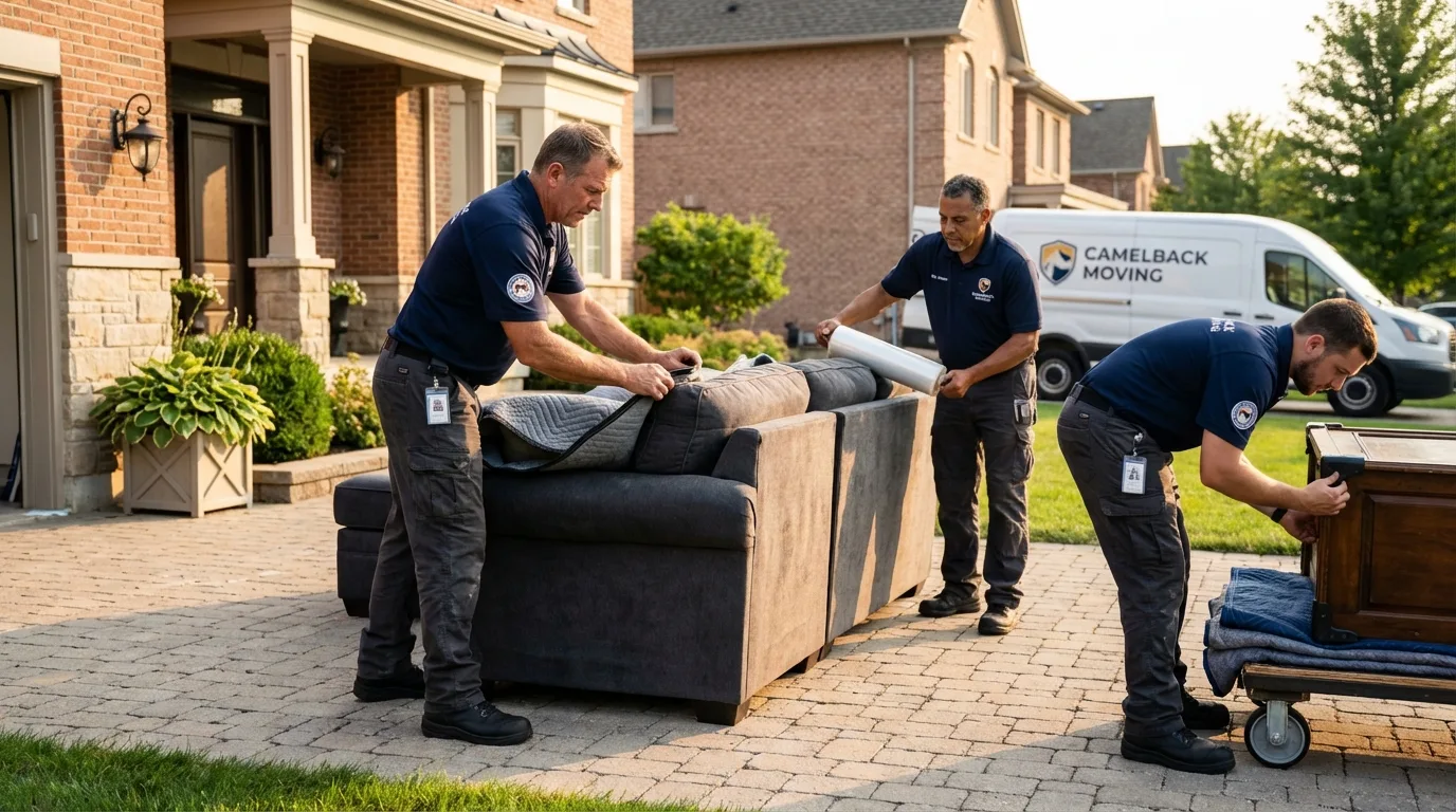 Large estate moving crew wrapping furniture in Mayfield, KY